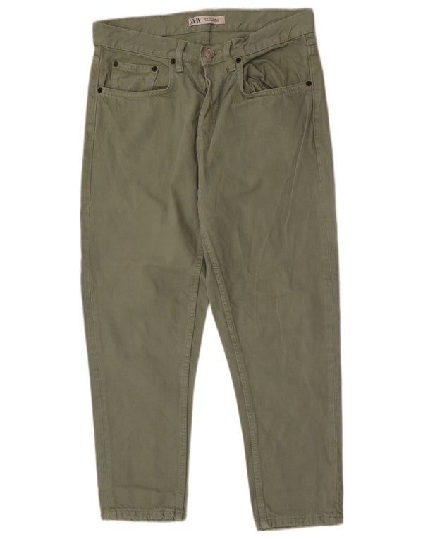 Jeans slim da uomo Zara EU 40 medio W31 L26 cotone verde