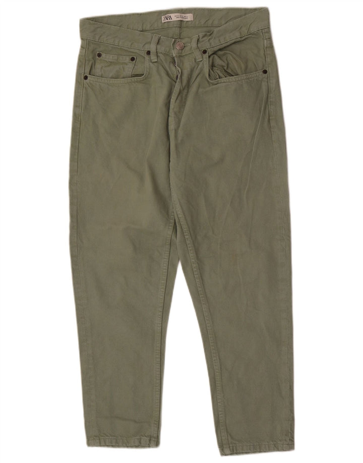 Jeans slim da uomo Zara EU 40 medio W31 L26 cotone verde