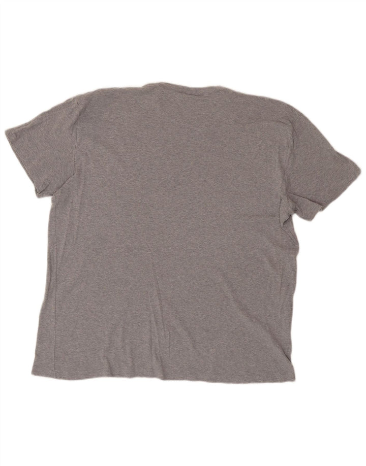 BENETTON Mens Graphic T-Shirt Top XL Grey Cotton