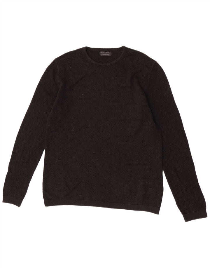 Maglione maglione girocollo da uomo Zara nero medio