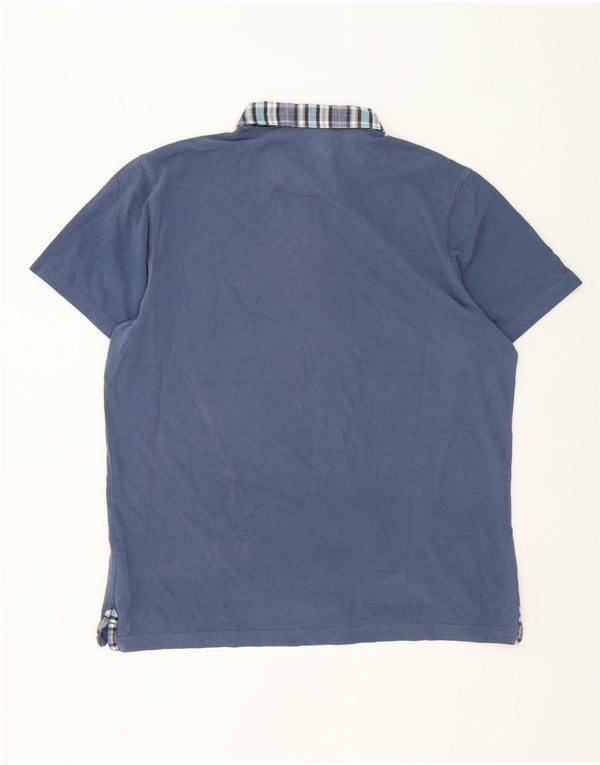 Polo da uomo dalla vestibilità regolare Pierre Cardin, in cotone a quadri blu grandi