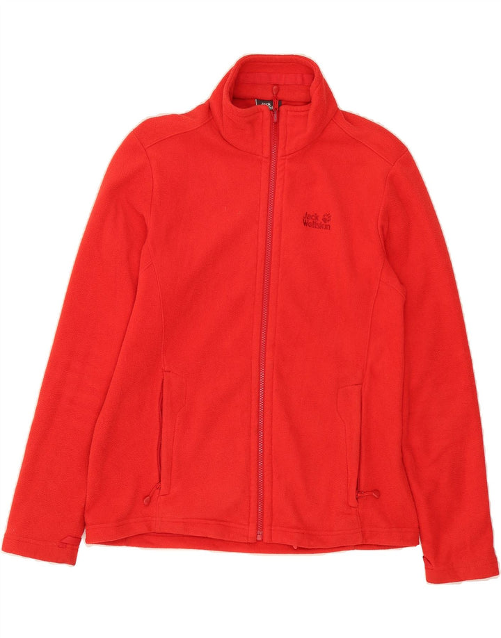 JACK WOLFSKIN Mens Fleece Jacket UK 36/38 Medium Red Polyester Vintage Jack Wolfskin and Second-Hand Jack Wolfskin from Messina Hembry 