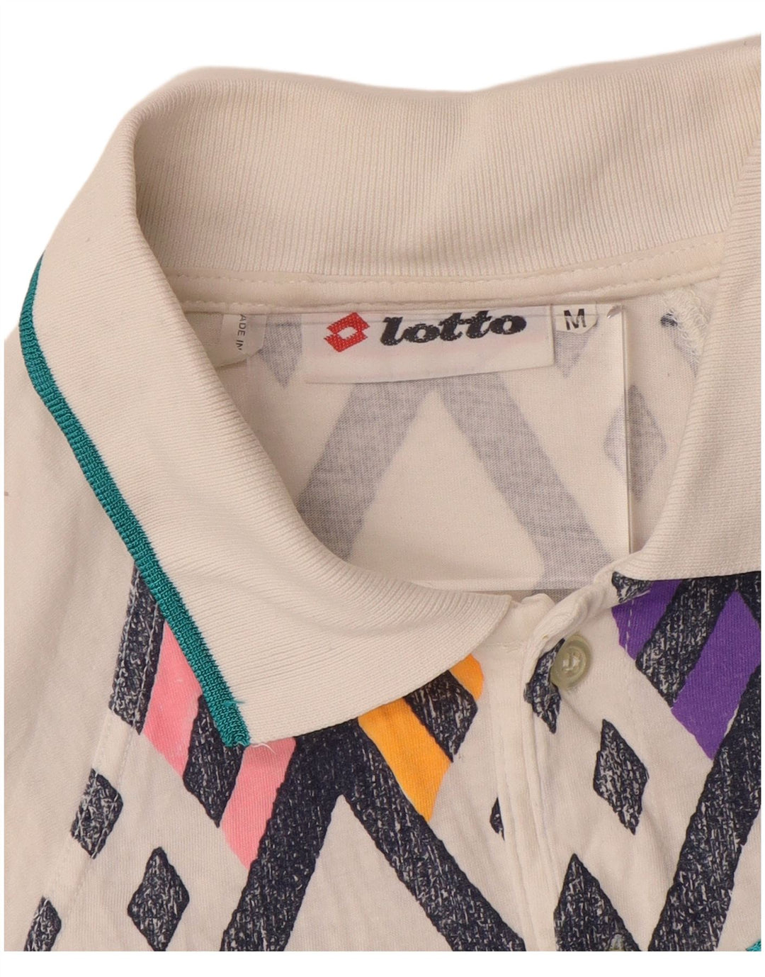 Polo da uomo LOTTO Medium White geometrica