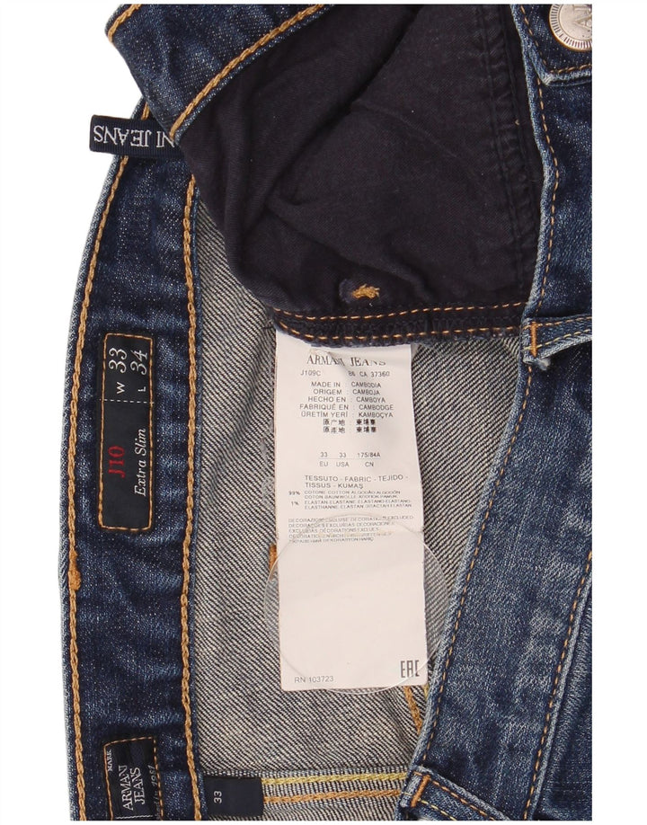 Jeans slim da donna Armani J10 W33 L34 cotone blu