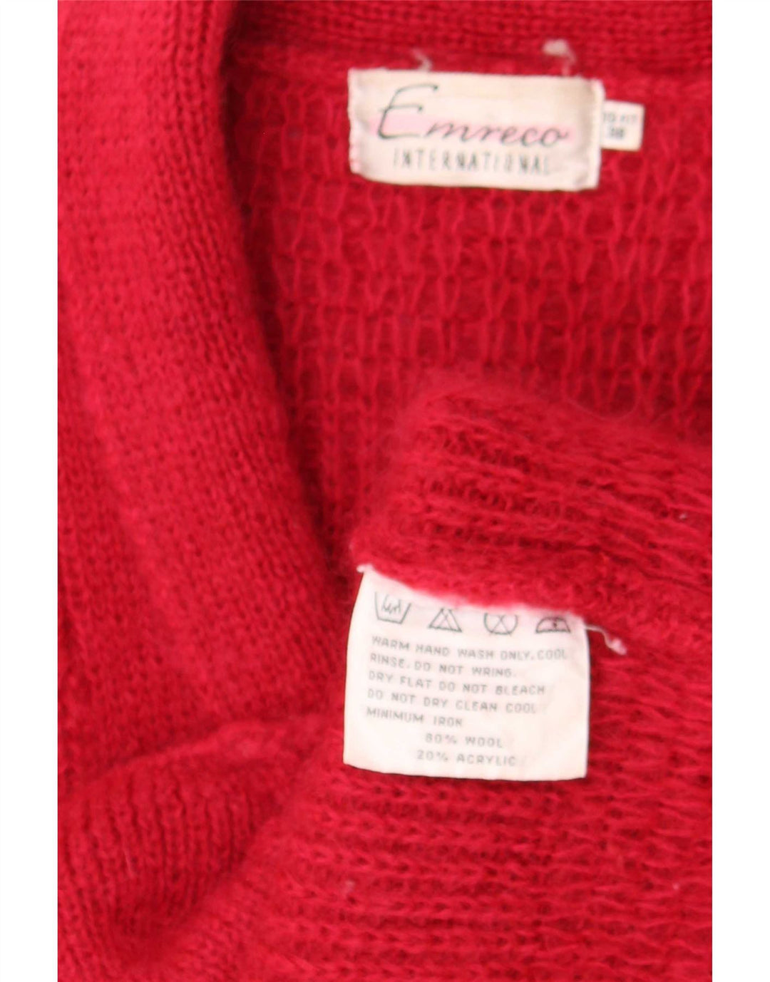 Maglione cardigan doppio petto da donna Emreco EU 38 lana rossa media