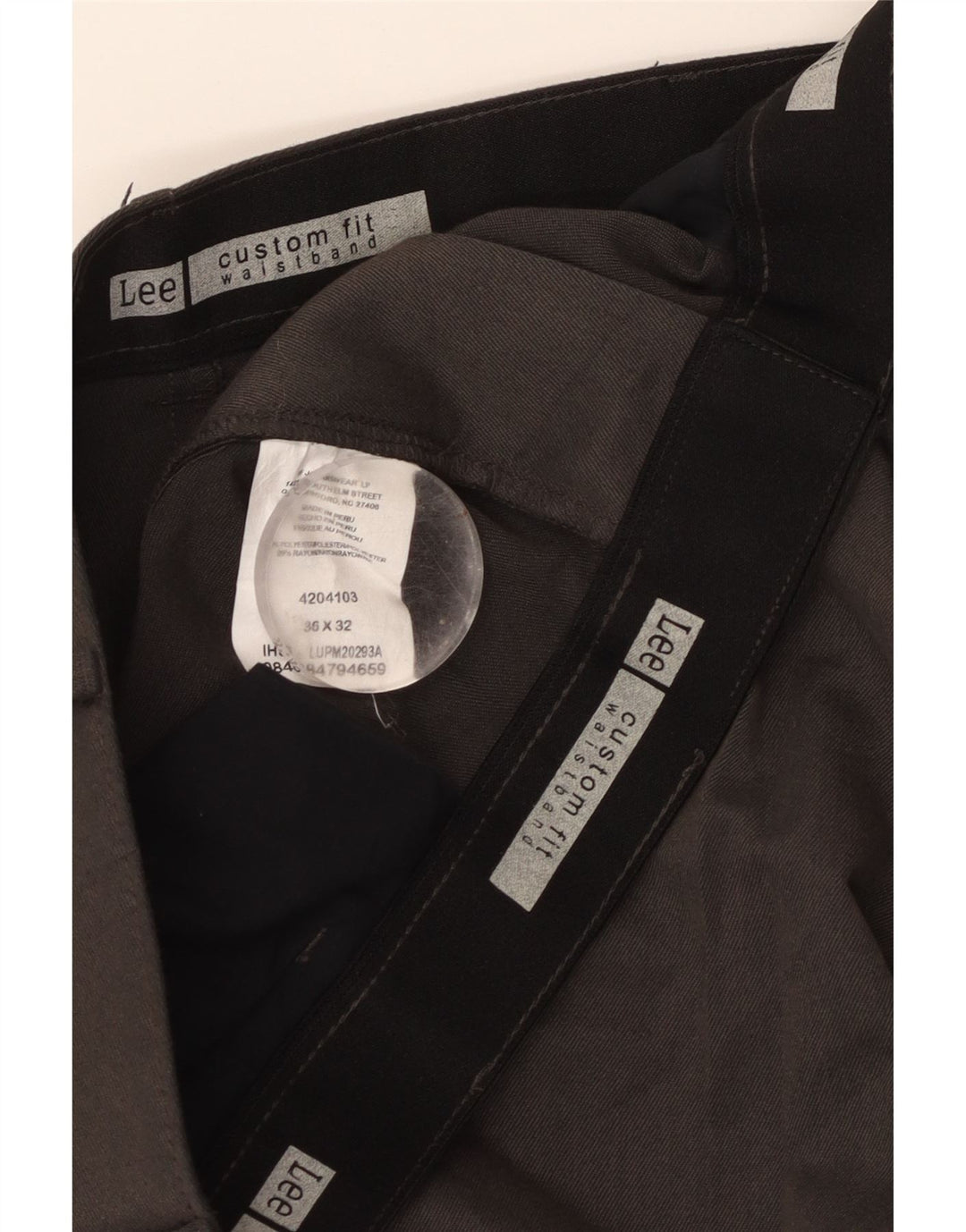 Pantaloni chino con pegging personalizzati da uomo LEE W36 L32 poliestere grigio