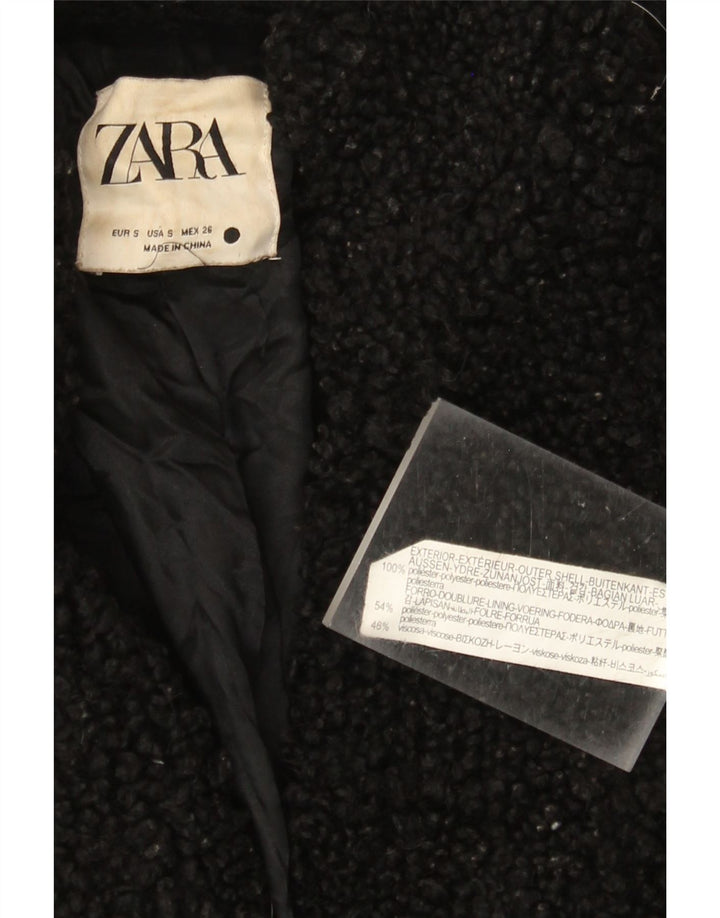 Soprabito oversize in pile da donna Zara UK 10 piccolo poliestere nero