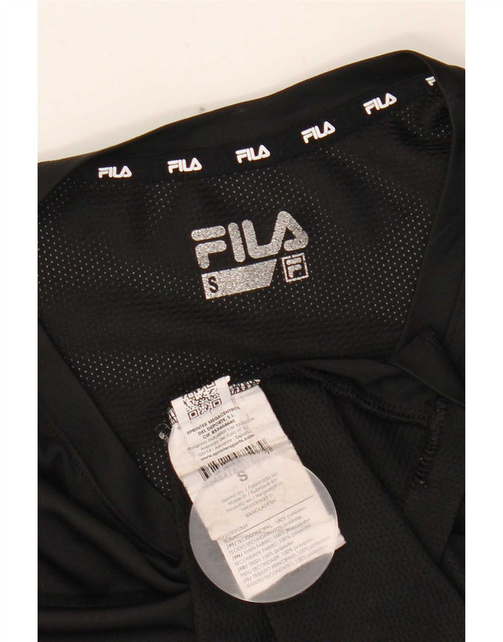 T-shirt da uomo Fila Top Small nera in poliestere color block