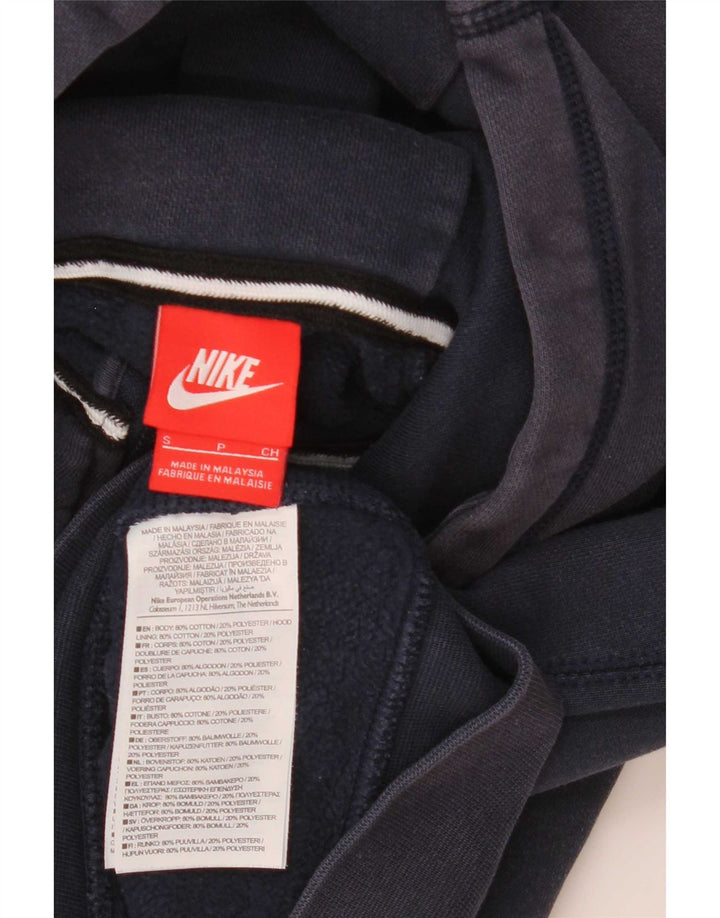 Felpa con cappuccio e zip Nike da uomo, piccola, in cotone blu navy