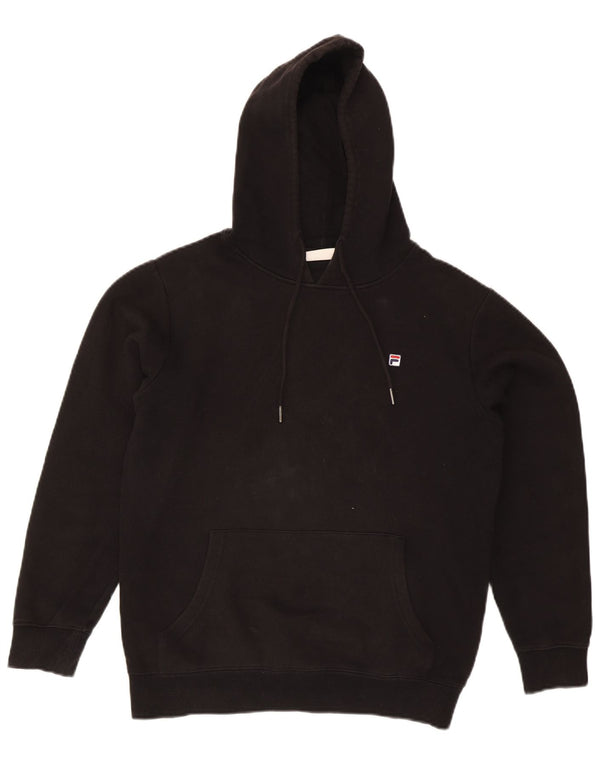 Felpa con cappuccio vestibilità ampia da uomo Fila XS in cotone nero