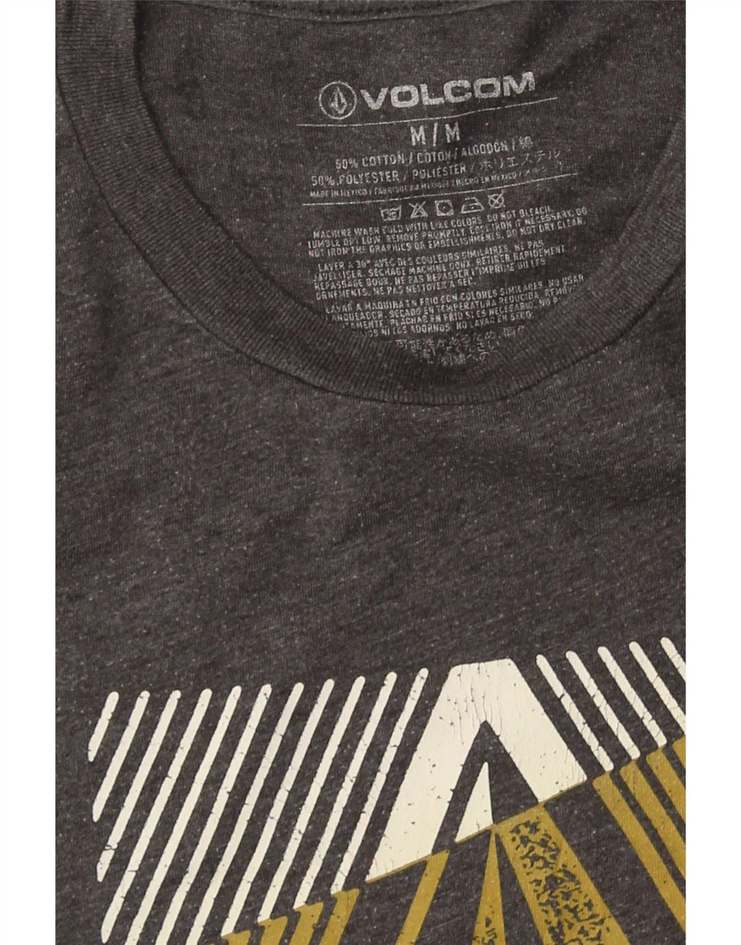 T-shirt grafica da uomo Volcom Top in cotone grigio medio