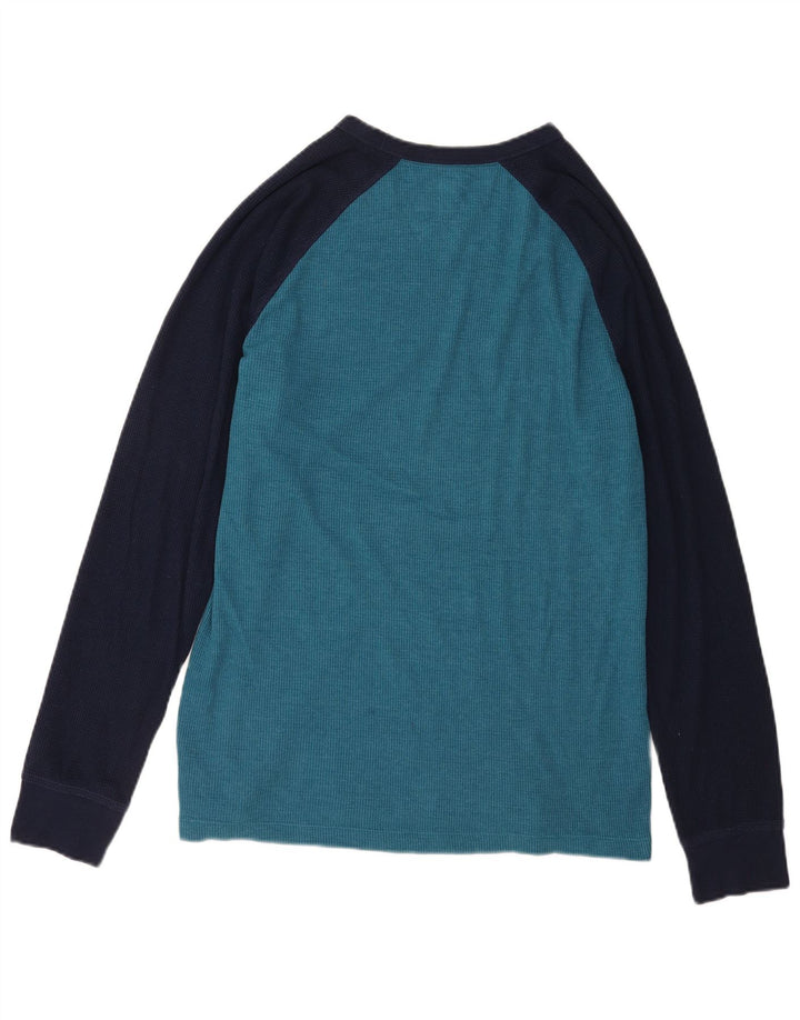 Gap Top da uomo a maniche lunghe in cotone color block blu largo