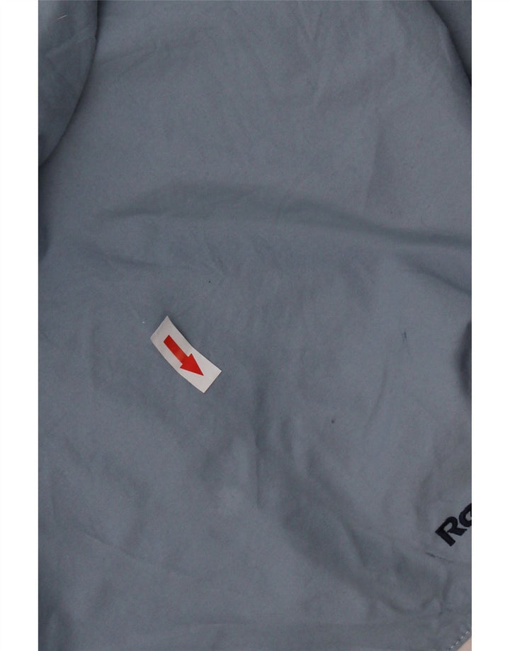 REEBOK Giacca antipioggia oversize con cappuccio da donna UK 16 Large Blu
