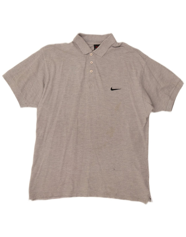 Polo Nike Uomo UK 44/46 Large Grigio Cotone