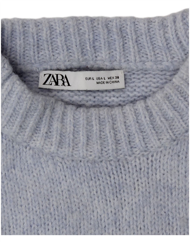 Maglione maglione girocollo oversize da donna Zara UK 16 grande blu