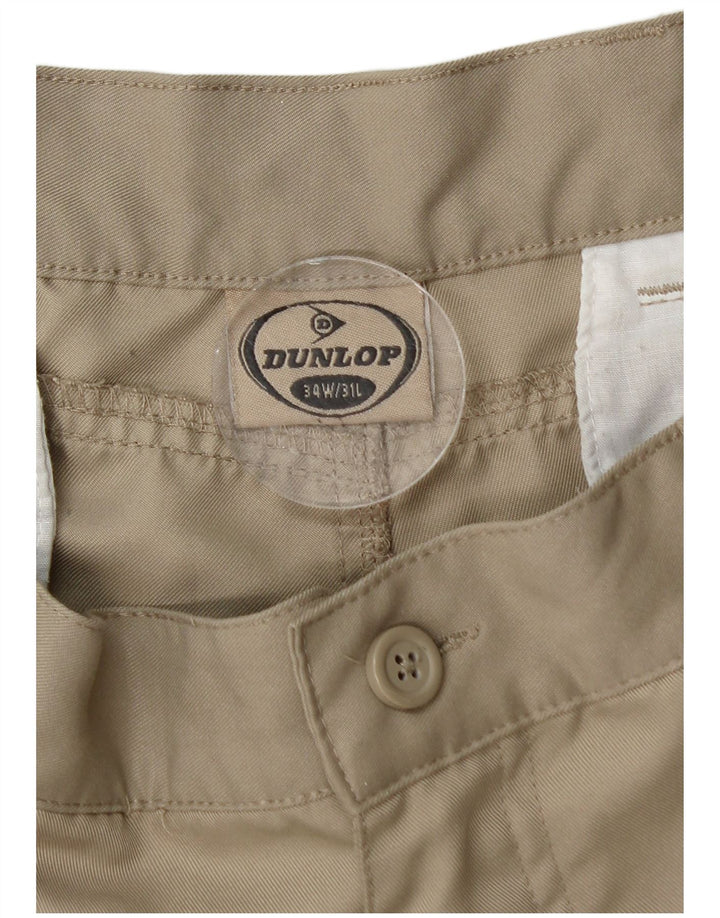 Pantaloni chino con pegging da uomo DUNLOP W34 L31 poliestere beige