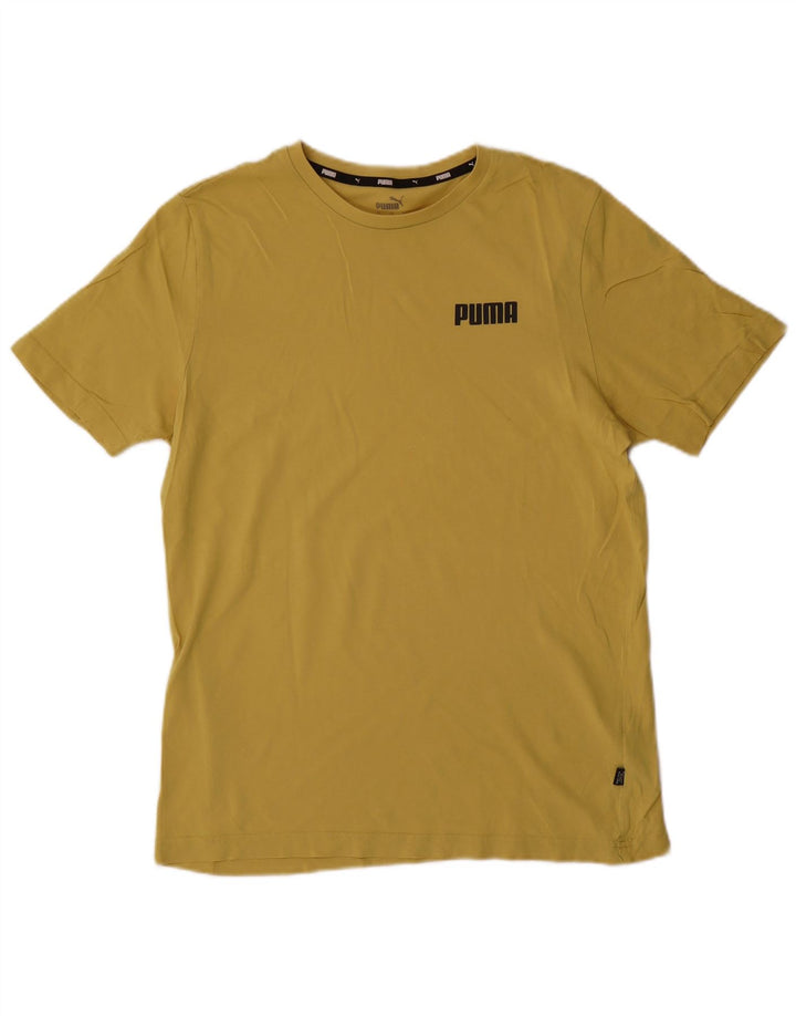 T-shirt da uomo Puma Top in cotone giallo medio