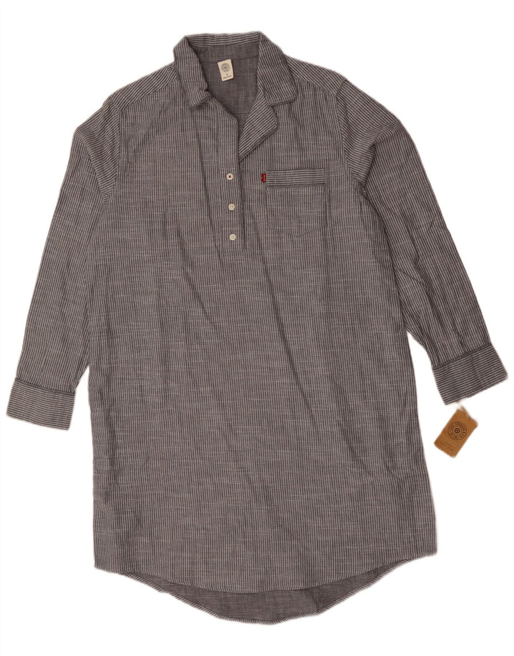 Abito camicia pullover da donna Levi's UK 14 Cotone gessato grigio medio