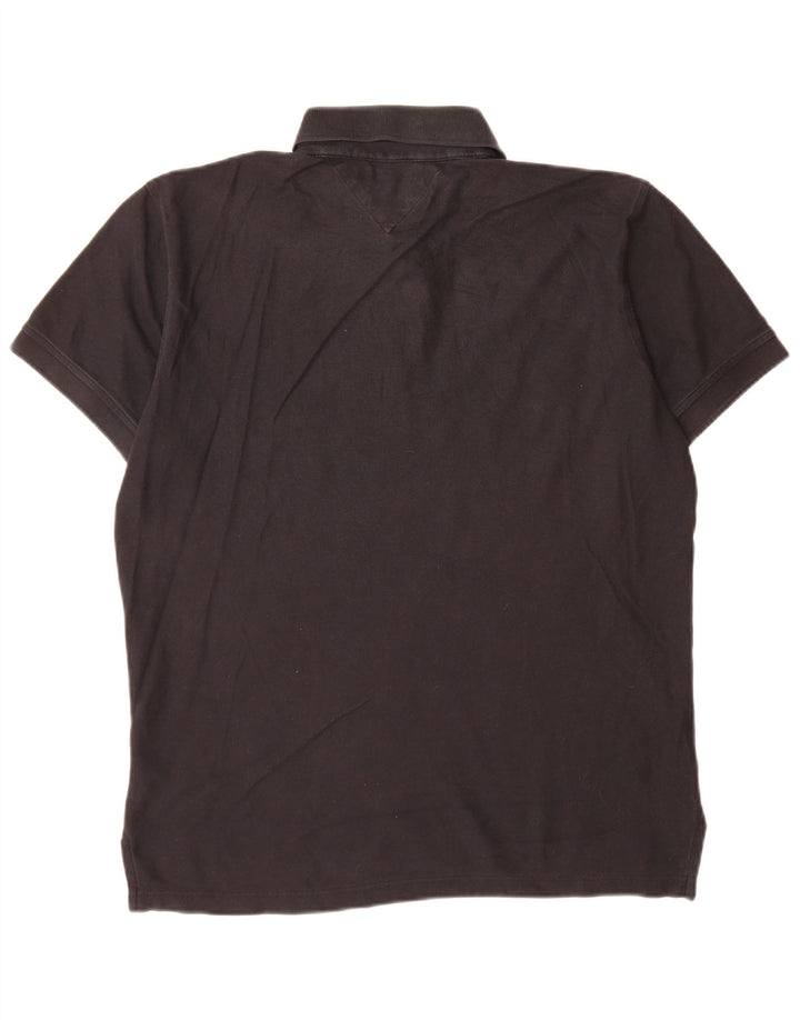 Polo da uomo vestibilità regolare Tommy Hilfiger grande cotone nero