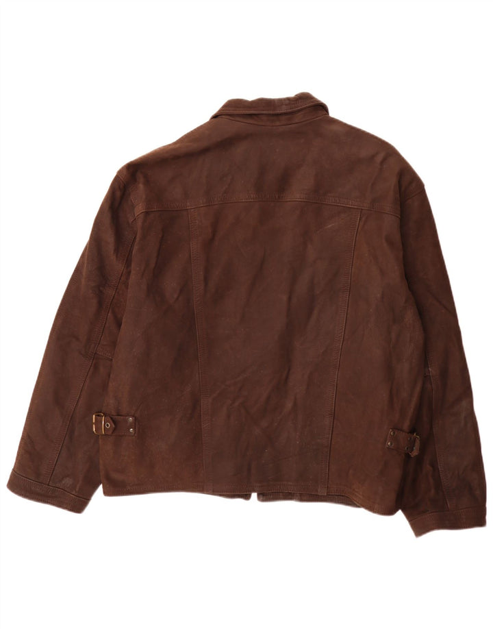 Giacca in pelle vintage da uomo UK 40 grande marrone
