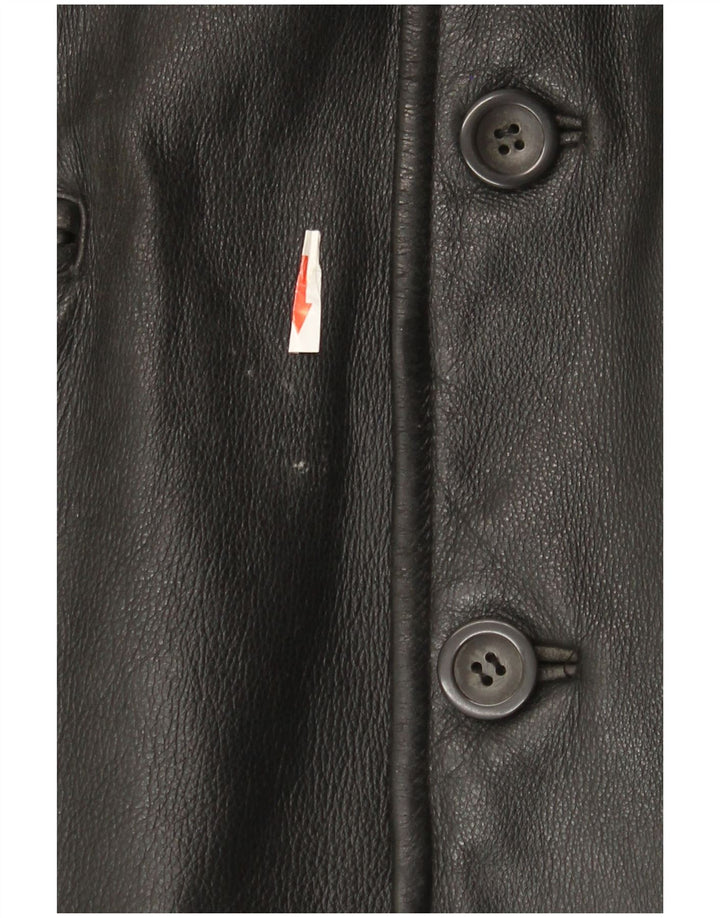 Giacca in pelle vintage da uomo UK 40 grande in pelle nera