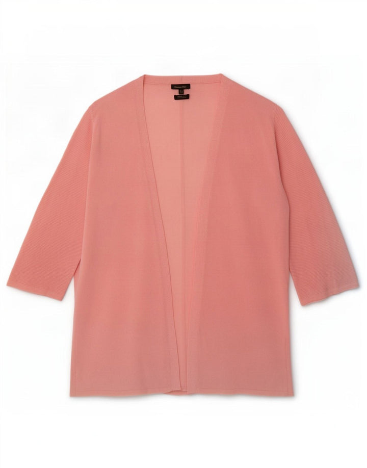 Maglione cardigan con maniche a 3/4 da donna Massimo Dutti UK 14 Rosa medio