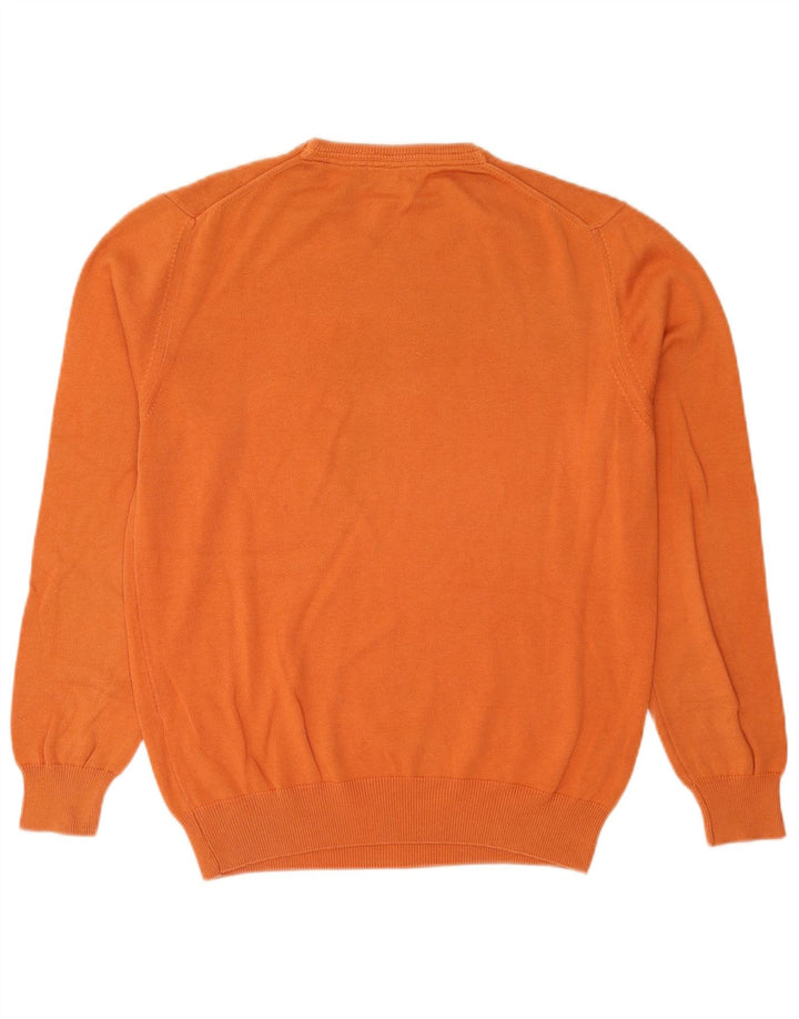 Maglione maglione girocollo da uomo Massimo Dutti in cotone arancione medio