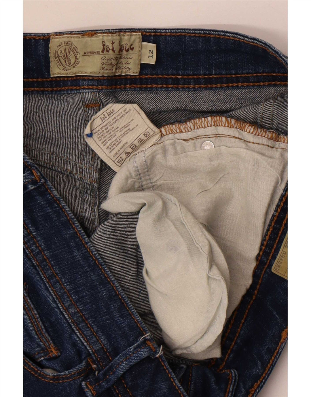 Jeans slim da donna Fat Face UK 12 medio W30 L26 cotone blu