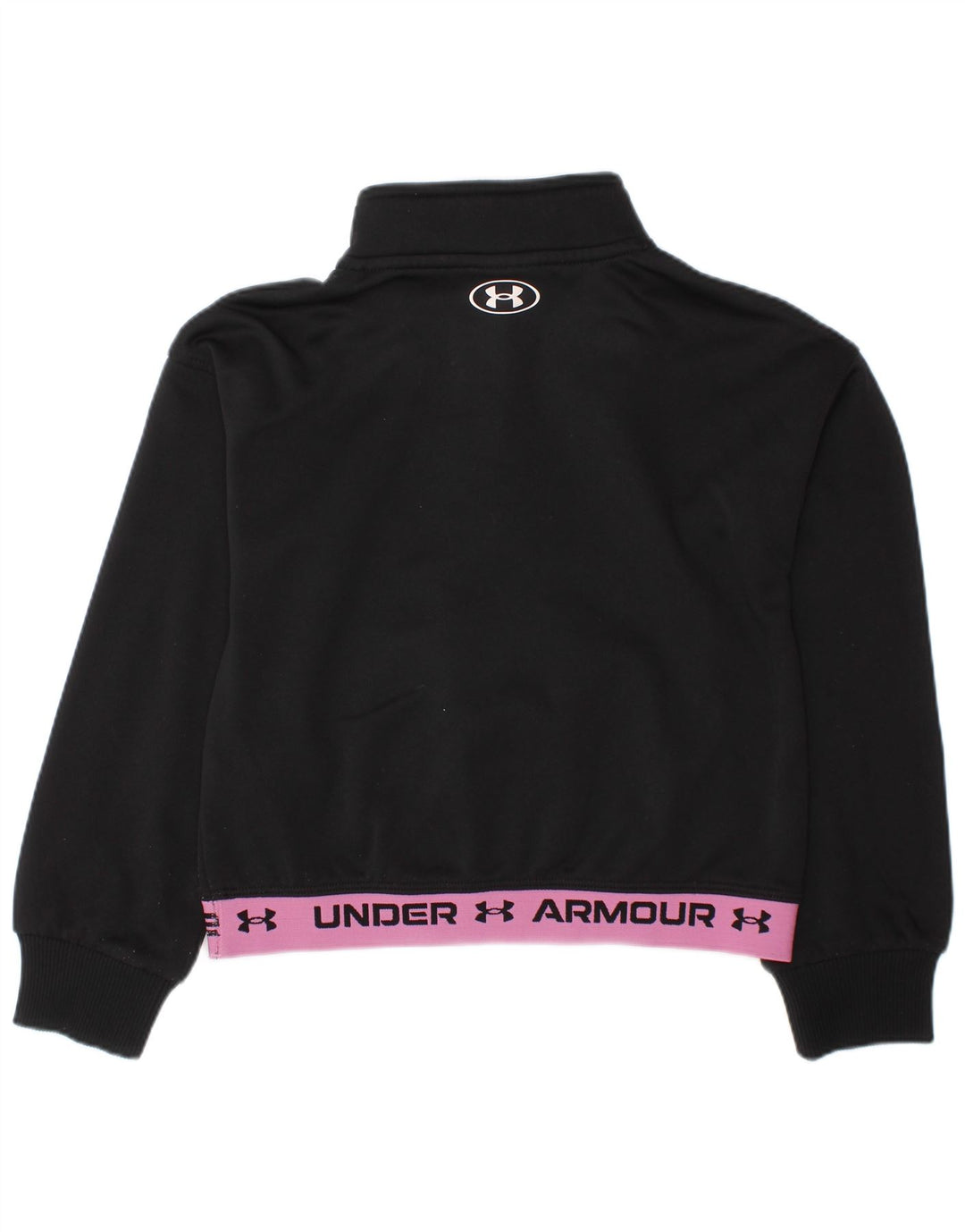 Felpa con collo con zip per ragazze UNDER ARMOUR, 4-5 anni, color block nero