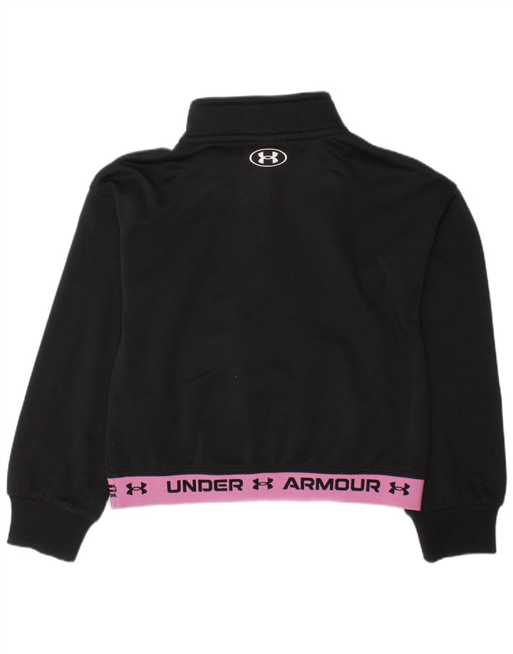 Felpa con collo con zip per ragazze UNDER ARMOUR, 4-5 anni, color block nero