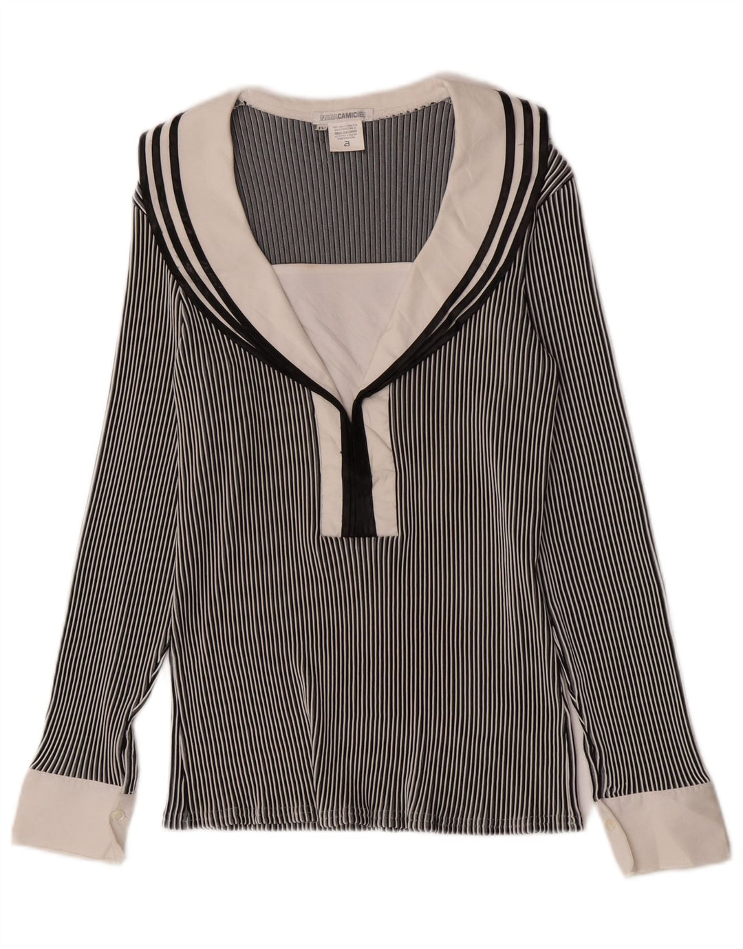 Top camicetta da donna Naracamicee UK 12 medio blu navy gessato nautico