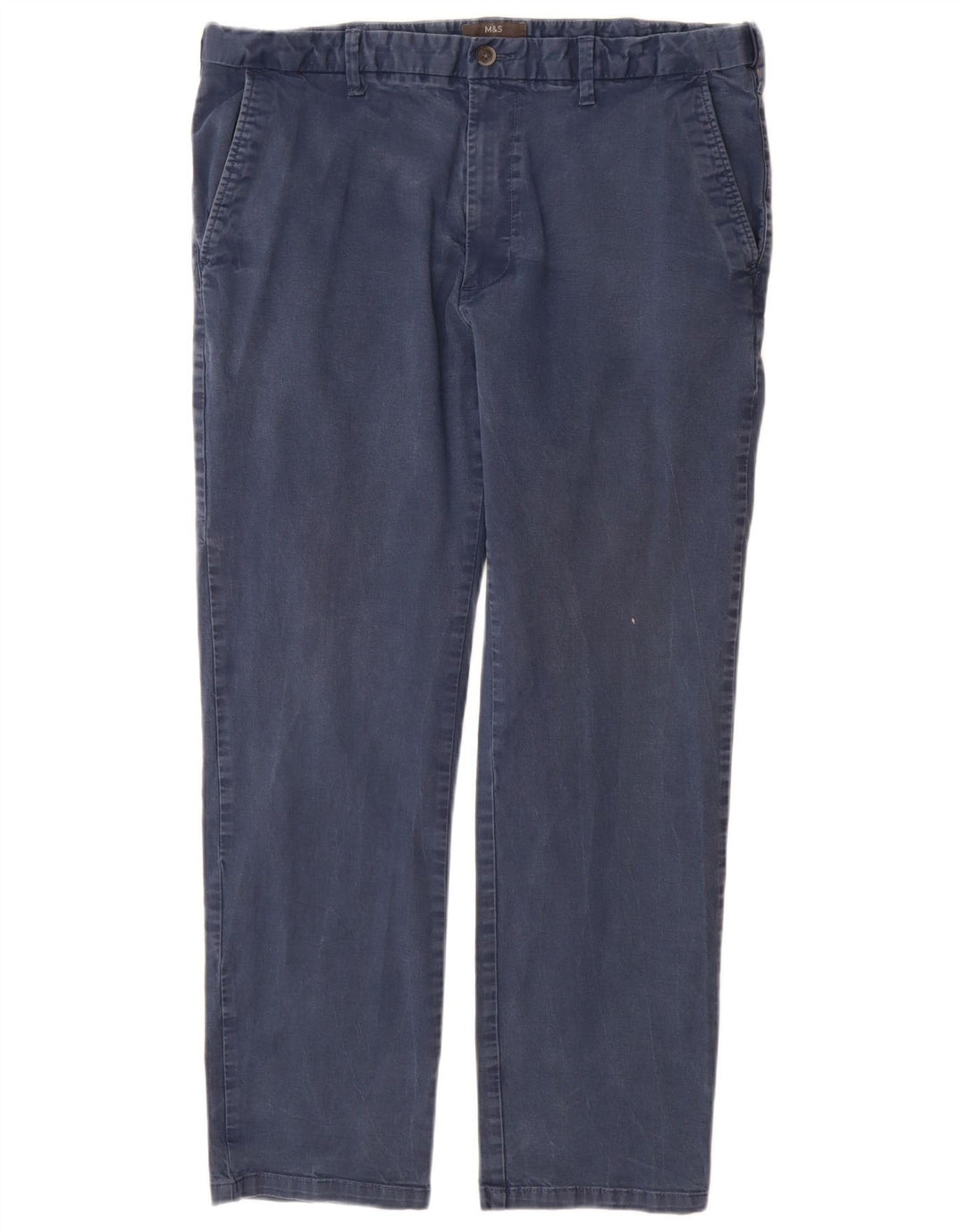 Pantaloni chino vestibilità regolare da uomo Marks & Spencer W38 L31 cotone blu navy