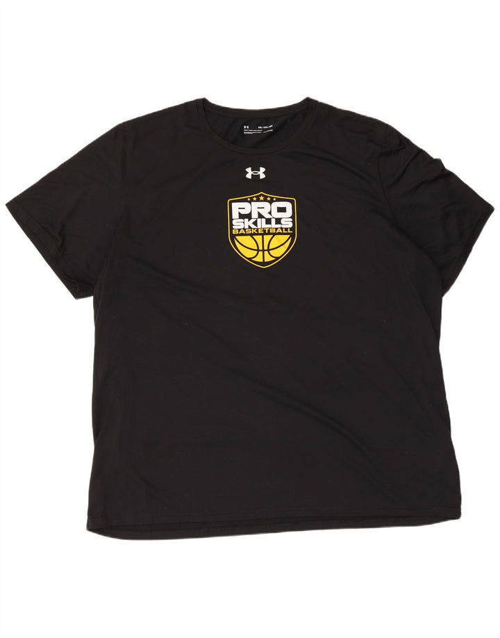 T-shirt grafica da uomo UNDER ARMOUR Heat Gear Top 3XL poliestere nero