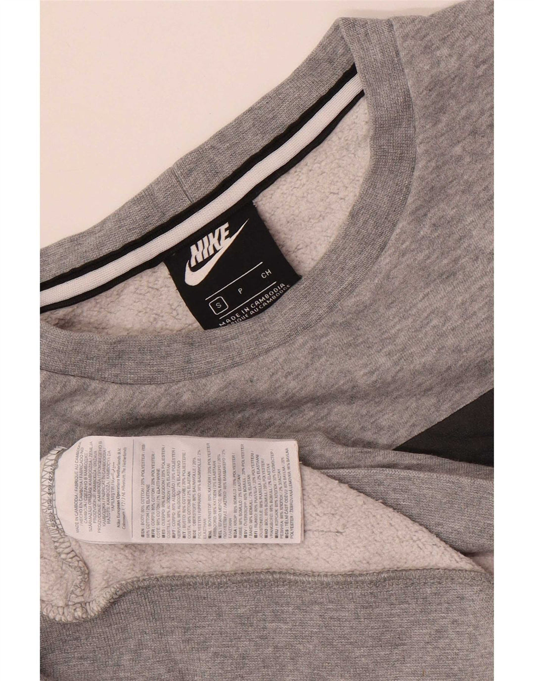 Felpa con grafica Nike da uomo, piccola, in cotone color block grigio