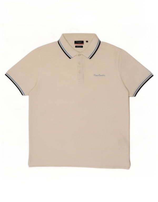 Polo da uomo vestibilità regolare Pierre Cardin grande cotone bianco