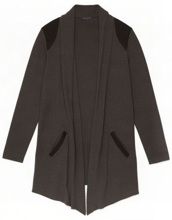 Marks & Spencer Maglione cardigan lungo da donna UK 14 Grigio medio