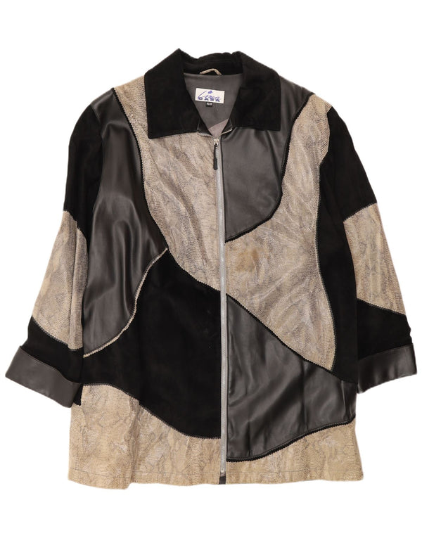 Giacca in pelle da donna Linea EU 46/48 2XL Pelle color block nera