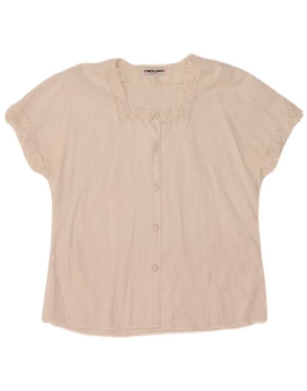 Enara Camicece Camicia a maniche corte da donna Camicetta UK 16 Large Bianca