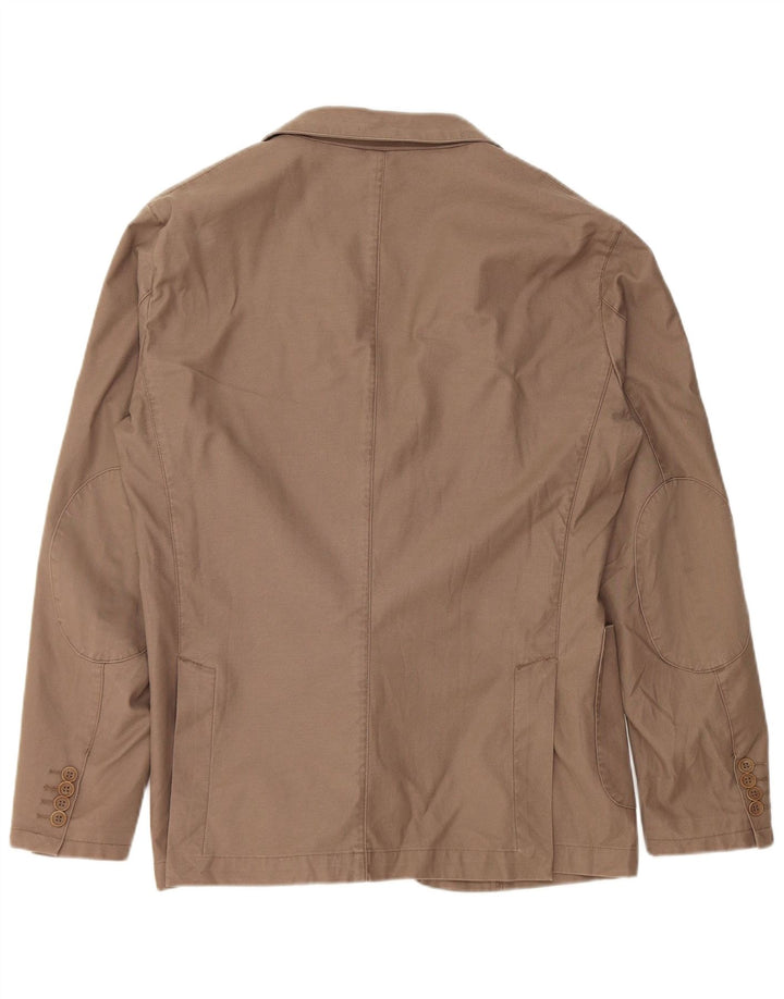 Giacca Blazer da Uomo a 2 Bottoni Benetton IT 52 XL Cotone Beige