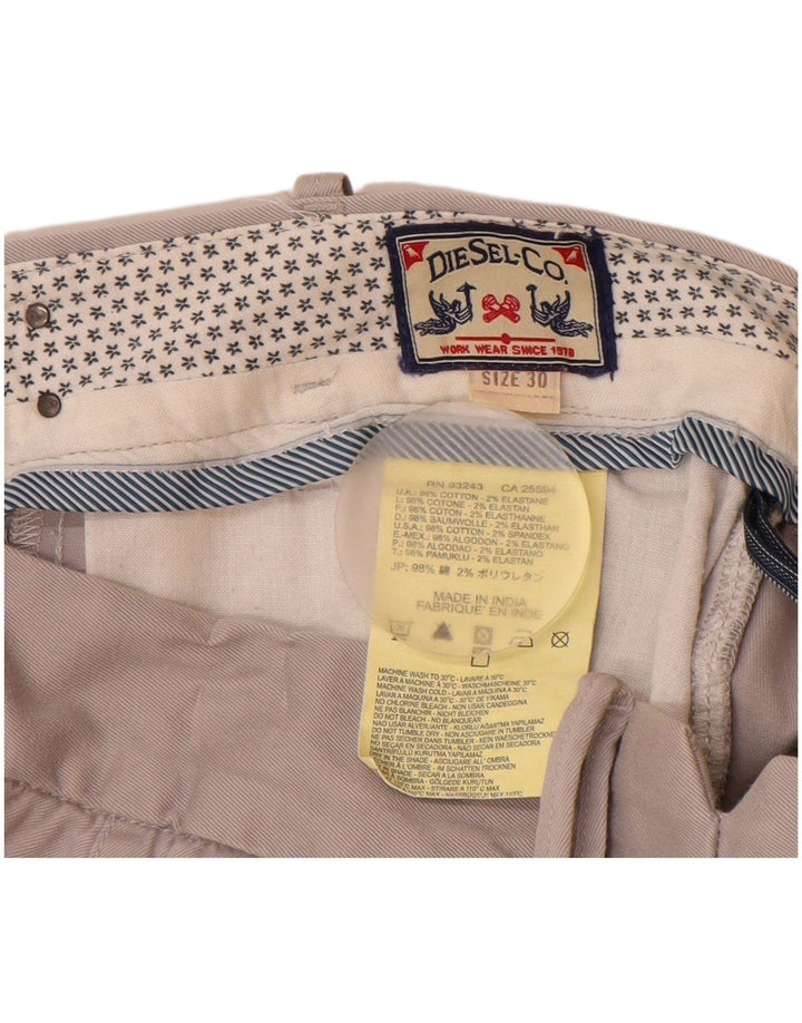 DIESEL Pantaloni da Abito Dritti da Uomo W30 L29 Cotone Grigio