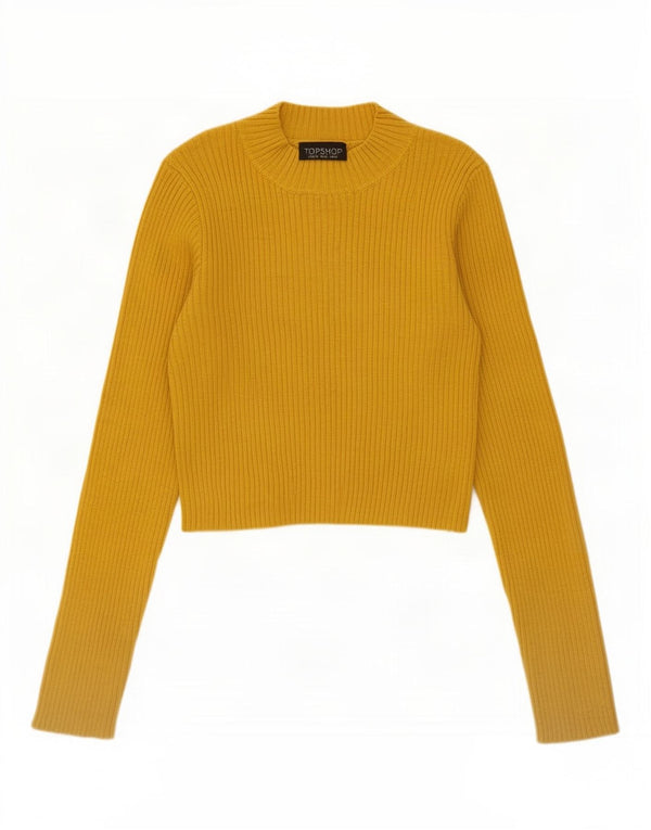 Topshop Maglione da donna con collo alto e corto UK 12 Giallo medio