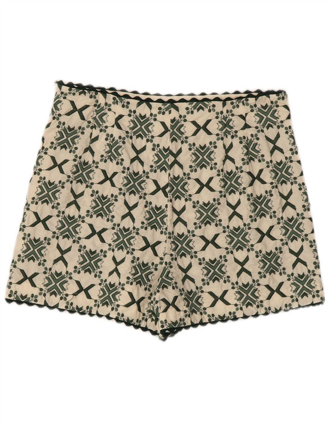 Pantaloncini casual da donna Zara grandi W30 bianco sporco geometrici
