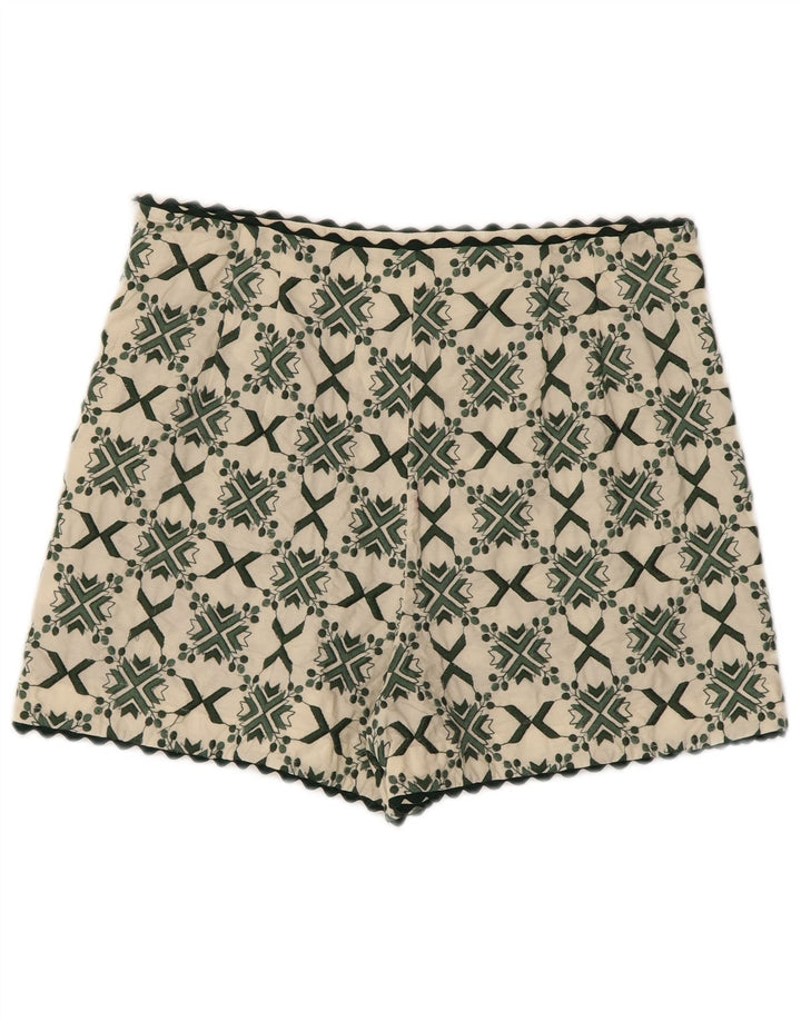 Pantaloncini casual da donna Zara grandi W30 bianco sporco geometrici