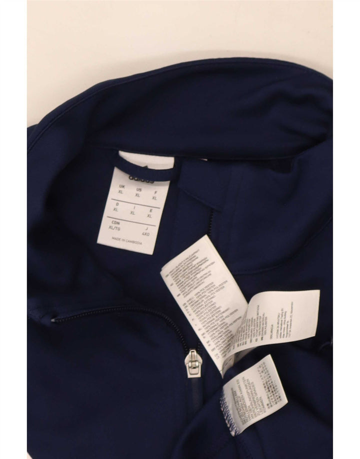 Giacca superiore della tuta da uomo Adidas Climalite XL blu navy in poliestere