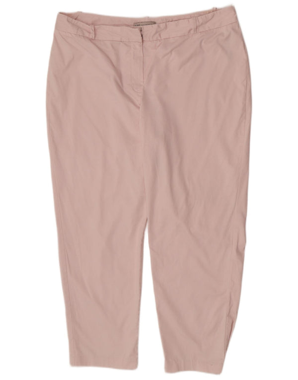 Pantaloni slim capri da donna Marks & Spencer UK 18 XL W38 L26 Cotone rosa