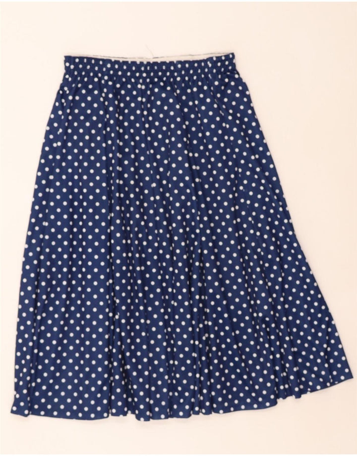 VINTAGE Womens Flared Skirt W28 Medium Blue Polka Dot Vintage Vintage and Second-Hand Vintage from Messina Hembry 