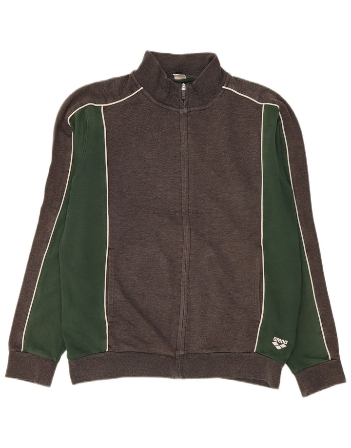 Giacca da ginnastica da uomo Arena, grande, in cotone color block grigio