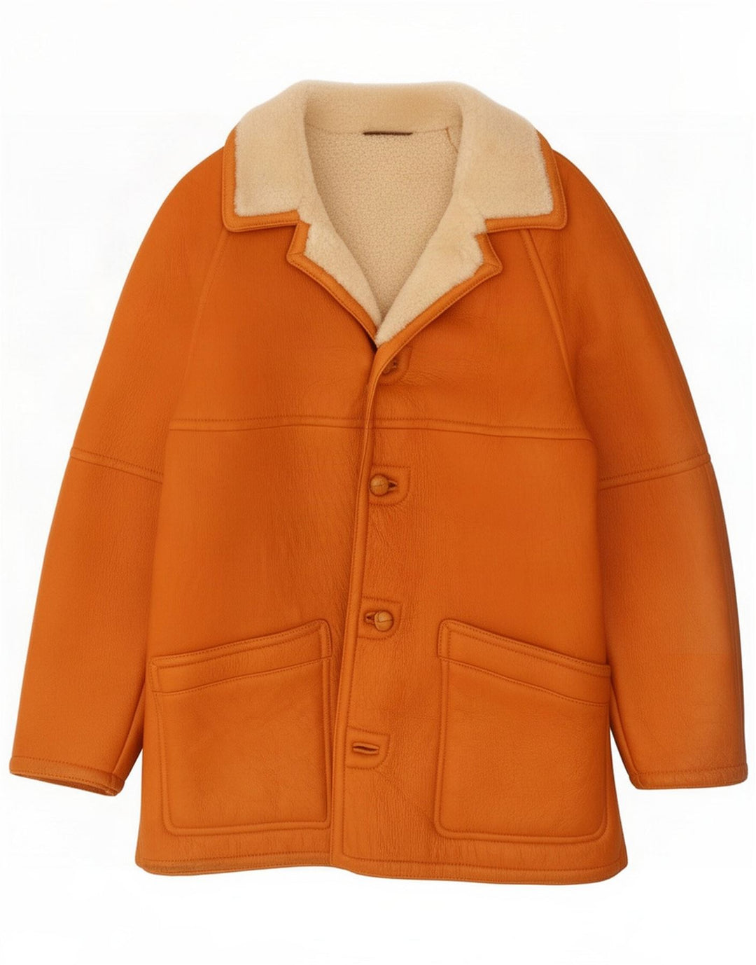 Giacca in shearling da uomo vintage UK 38 Pelle marrone medio