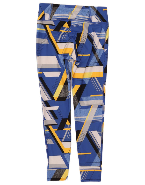 Leggings REEBOK da donna UK 12/14 Poliestere geometrico blu medio