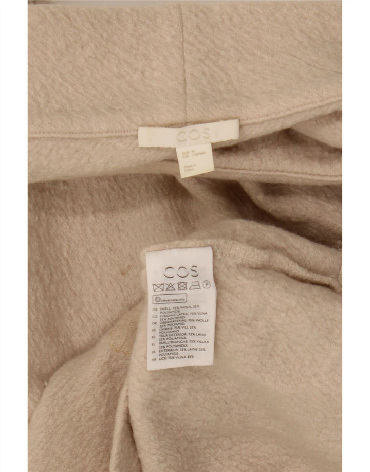Maglione da donna con collo alto e maniche a 3/4 Cos UK 14 Lana beige medio